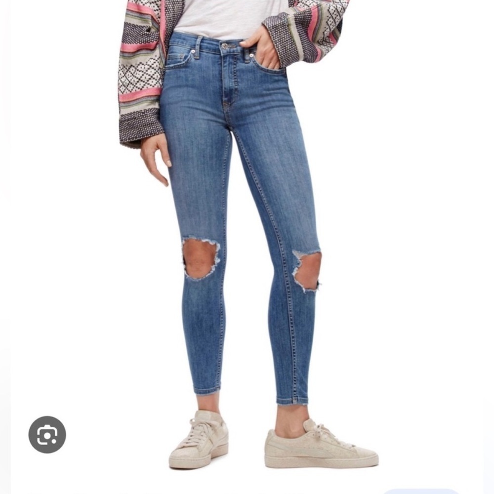 Free People Medium Wash Denim Skinny Jeans